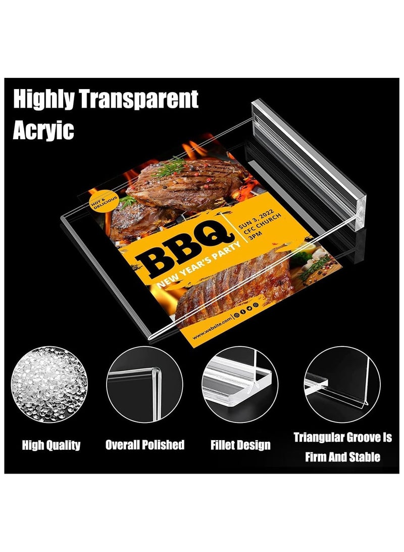 Slasa SLASA 6 Pack Acrylic Sign Holder A4 – T Shape Tabletop Display Stand, Double-Sided Clear Menu Poster Holder for Office, Hotel, Photo, Restaurant - Image 2