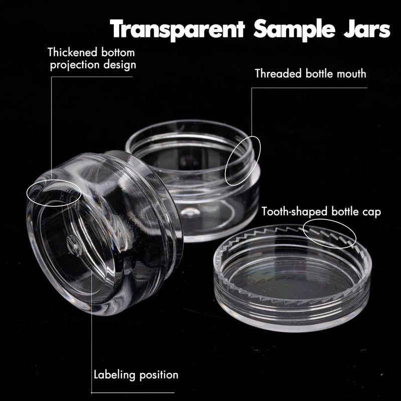 GOLACKY 3 Gram Sample Containers With Lids, 50 Count Clear Jars, Empty Lip Balm, Mini Cosmetic With Labels, Makeup Travel, Mini Disposable Spatulas - Image 2