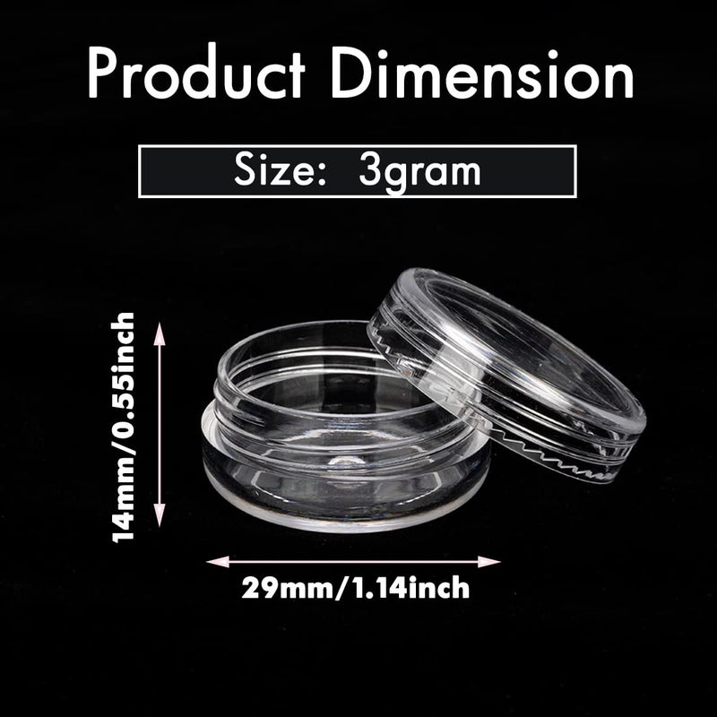 GOLACKY 3 Gram Sample Containers With Lids, 50 Count Clear Jars, Empty Lip Balm, Mini Cosmetic With Labels, Makeup Travel, Mini Disposable Spatulas - Image 3