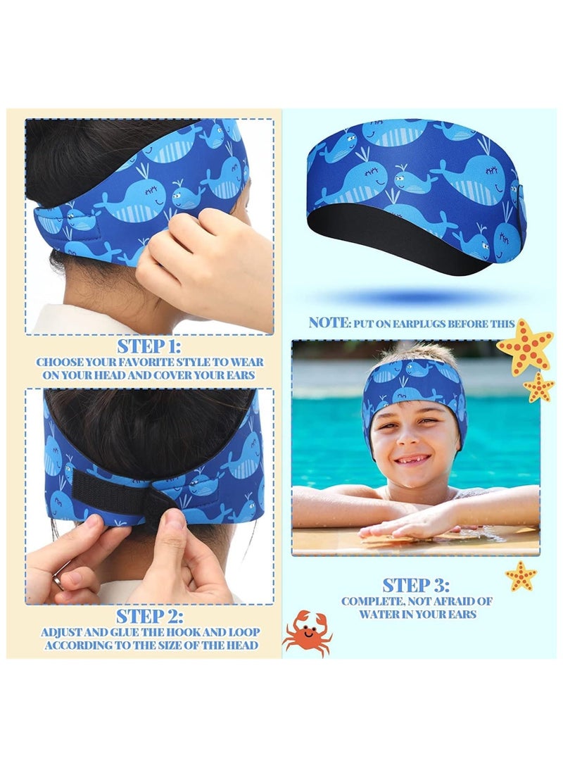 Generic Swimming Headband for Kids，4 Pieces Swimming Ear Band Kids Ear Protection Band Swim Cap Water-proof Adjustable Swim Headband  - Image 4