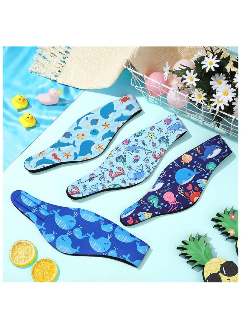 Generic Swimming Headband for Kids，4 Pieces Swimming Ear Band Kids Ear Protection Band Swim Cap Water-proof Adjustable Swim Headband  - Image 5