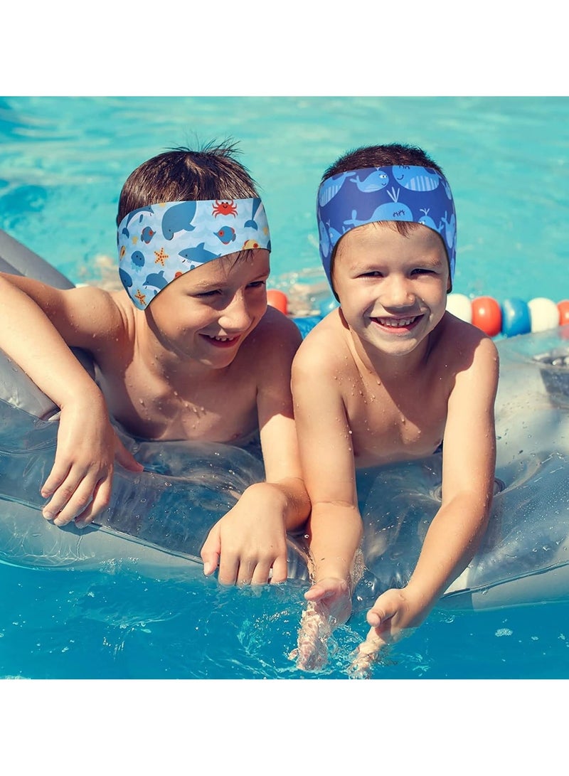 Generic Swimming Headband for Kids，4 Pieces Swimming Ear Band Kids Ear Protection Band Swim Cap Water-proof Adjustable Swim Headband  - Image 2