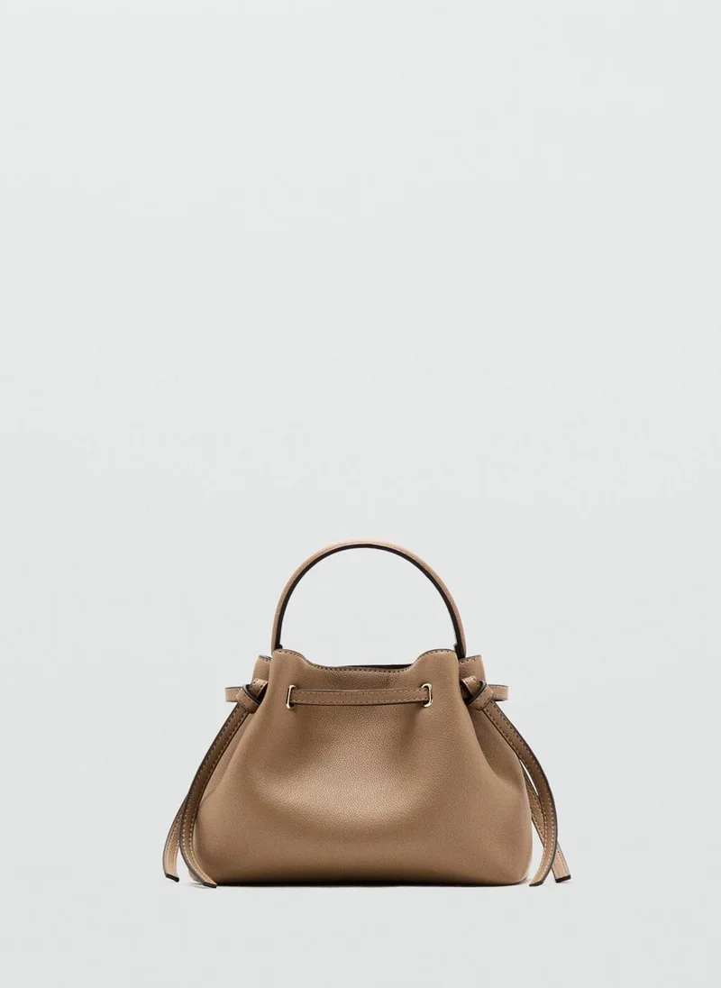 MANGO Faux-Leather Bucket Handbag