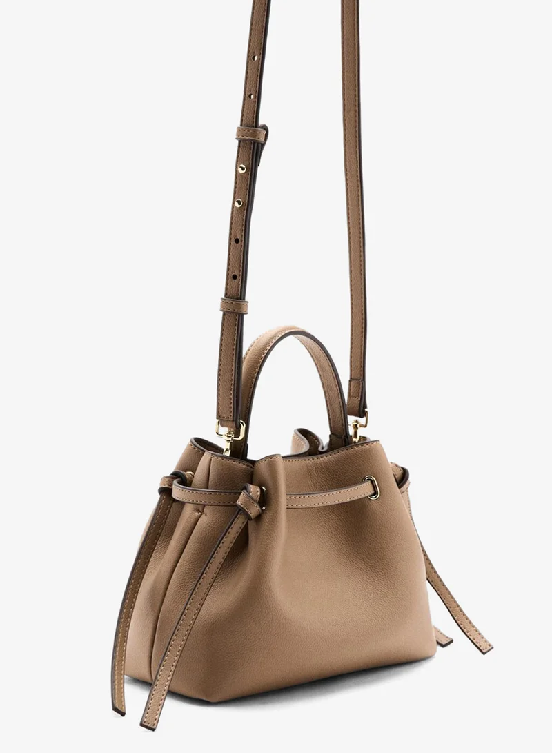 MANGO Faux-Leather Bucket Handbag