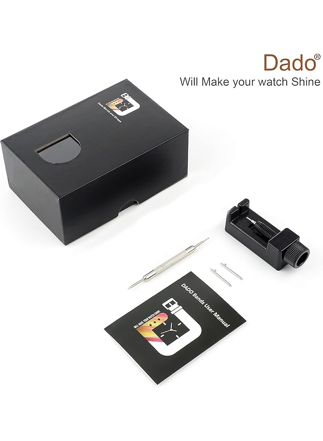 دادو سوار ساعة من الفولاذ المقاوم للصدأ منحني صلب بحبة واحدة متوافق مع ساعة Samsung Galaxy Watch 6 Classic 47 43 مم 5 Pro 45 مم 4 Classic 46 42 مم حزام ساعة معدني بدون فجوة باللون الأسود - Image 2