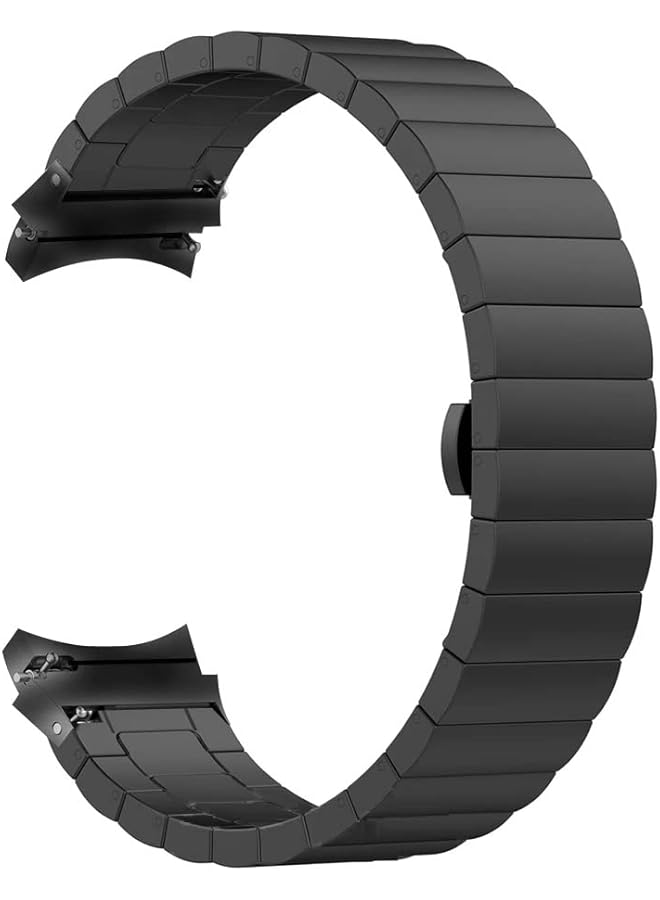 دادو سوار ساعة من الفولاذ المقاوم للصدأ منحني صلب بحبة واحدة متوافق مع ساعة Samsung Galaxy Watch 6 Classic 47 43 مم 5 Pro 45 مم 4 Classic 46 42 مم حزام ساعة معدني بدون فجوة باللون الأسود - Image 1