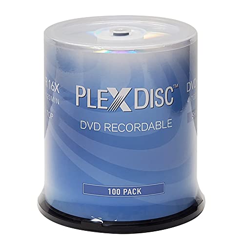 PlexDisc DVD+R 4.7GB 16x Recordable Media Silver Top Disc - 100 Disc Spindle (FFP) 63C-115-BX Black - Image 1