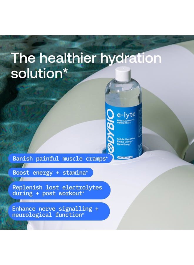 BodyBio e-Lyte - مركز إلكتروليت سائل للترطيب النظيف، الطاقة وتخفيف التشنجات - بدون سكر، بدون نكهات صناعية، بدون مواد حشو، مناسب للكيتو - Image 3