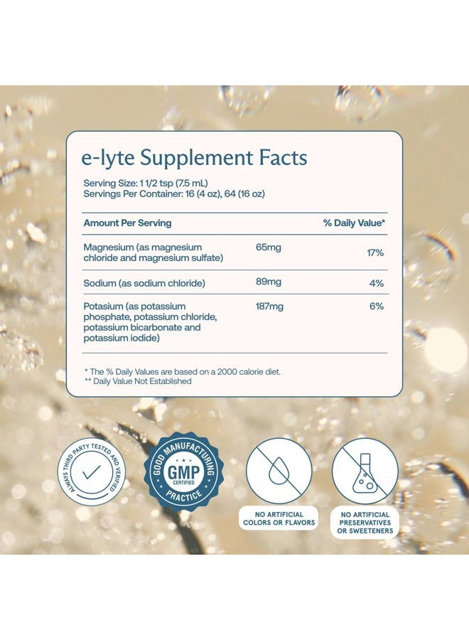 BodyBio e-Lyte - مركز إلكتروليت سائل للترطيب النظيف، الطاقة وتخفيف التشنجات - بدون سكر، بدون نكهات صناعية، بدون مواد حشو، مناسب للكيتو - Image 2