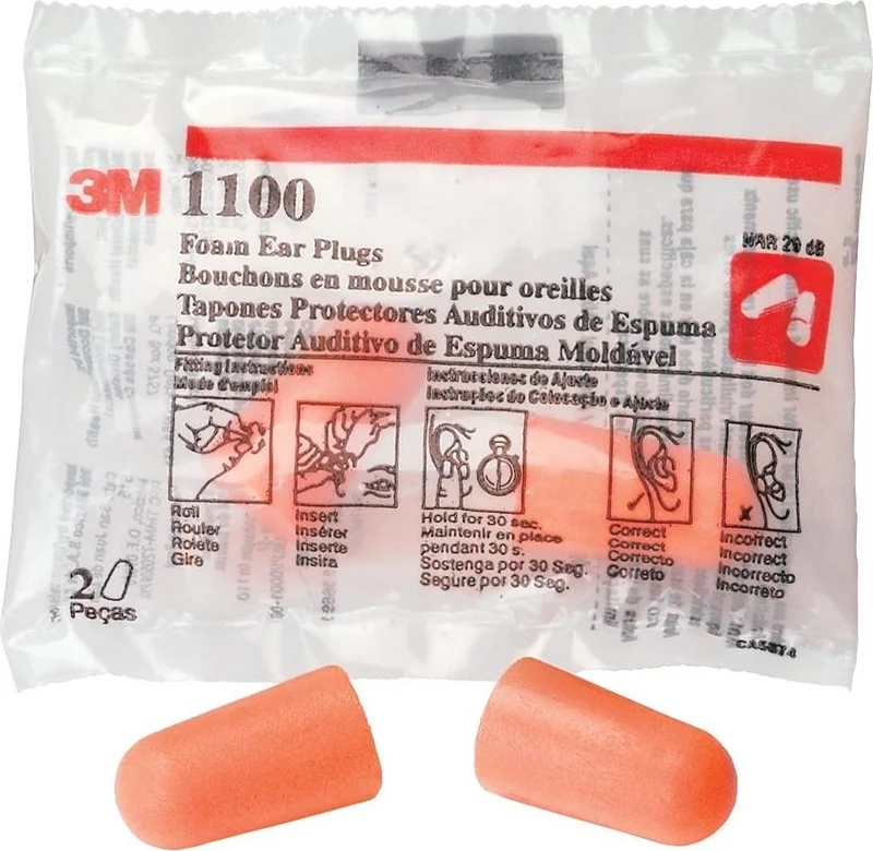 3M 1100 Disposable Earplug 37 Db Snr 10 Pairs