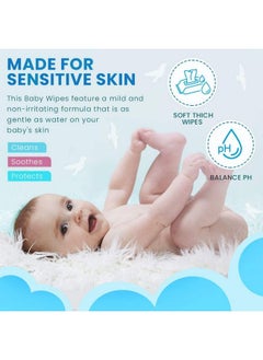 GLIDER Baby Wipes With Moisture Lock Flip Top Contains Aloe Vera & Vitmain E Ph Balanced With No Parabens & Chlorine (Pack Of 3 (216 Wipes))  - Image 5