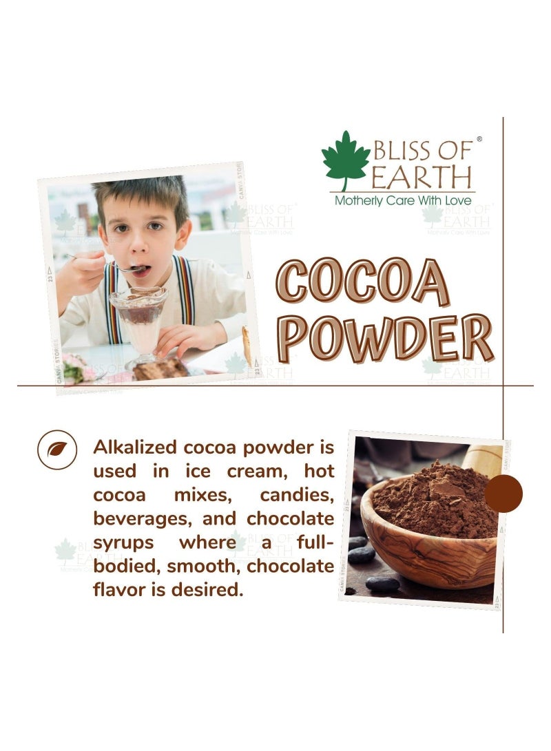 بليس اوف ايرث 500 جرام مسحوق كاكاو إندونيسي عضوي طبيعي لصنع كعكة الشوكولاتة ومشروب الشوكولاتة غير محلى عبوة من 3 - Image 3