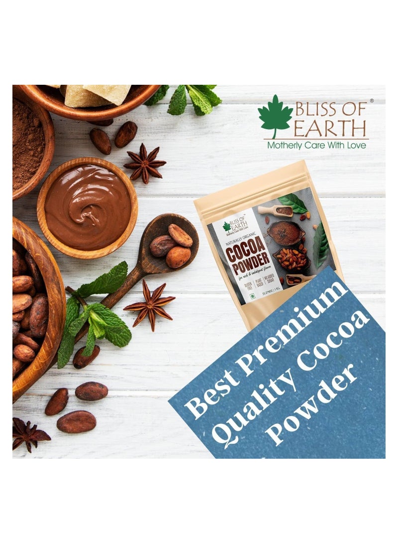 بليس اوف ايرث 500 جرام مسحوق كاكاو إندونيسي عضوي طبيعي لصنع كعكة الشوكولاتة ومشروب الشوكولاتة غير محلى عبوة من 3 - Image 5