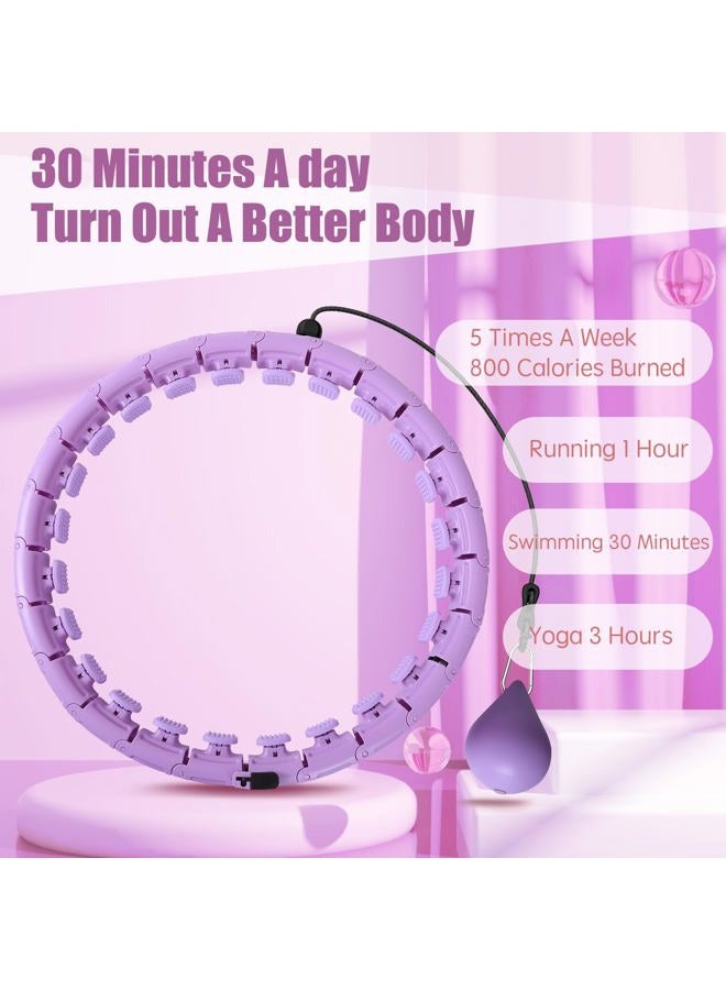 OurStarry 34 Knots Weighted Workout Hoop Plus Size, Smart Waist Exercise Ring for Adults Weight Loss (34Links Purple) - Image 5