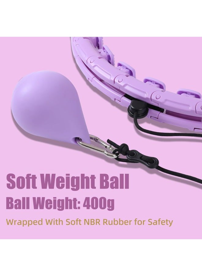 OurStarry 34 Knots Weighted Workout Hoop Plus Size, Smart Waist Exercise Ring for Adults Weight Loss (34Links Purple) - Image 4