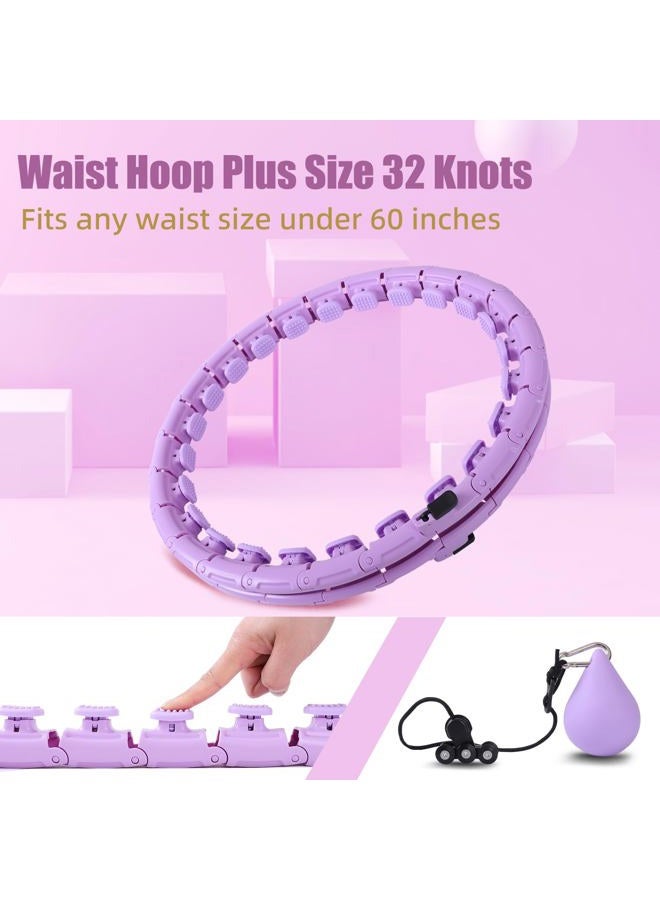 OurStarry 34 Knots Weighted Workout Hoop Plus Size, Smart Waist Exercise Ring for Adults Weight Loss (34Links Purple) - Image 3
