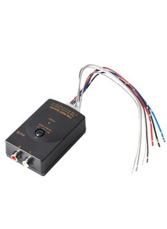 Car Stereo Hight to Low Converter, 2 Channel Line Output Convertor with Remote Turn On RCA Car Line Converter Output Adapter - Black