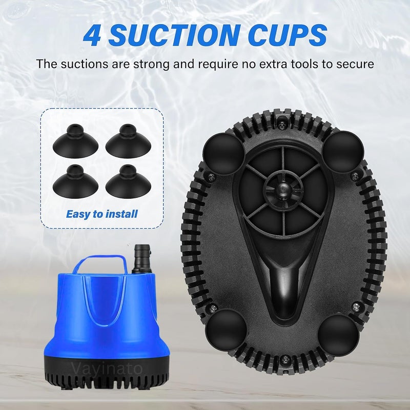 VAYINATO ® MY-35D | 35 WATTS | 2500L/Hr | Lifts Upto 2.5M Submersible Bottom Suction Water Pump with 2-Nozzles, Perfect for Fish Tank, Pond, Aquarium, Hydroponics and Water Fountains - Image 3