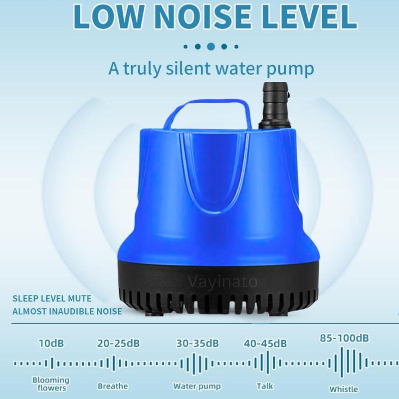 VAYINATO ® MY-35D | 35 WATTS | 2500L/Hr | Lifts Upto 2.5M Submersible Bottom Suction Water Pump with 2-Nozzles, Perfect for Fish Tank, Pond, Aquarium, Hydroponics and Water Fountains - Image 5