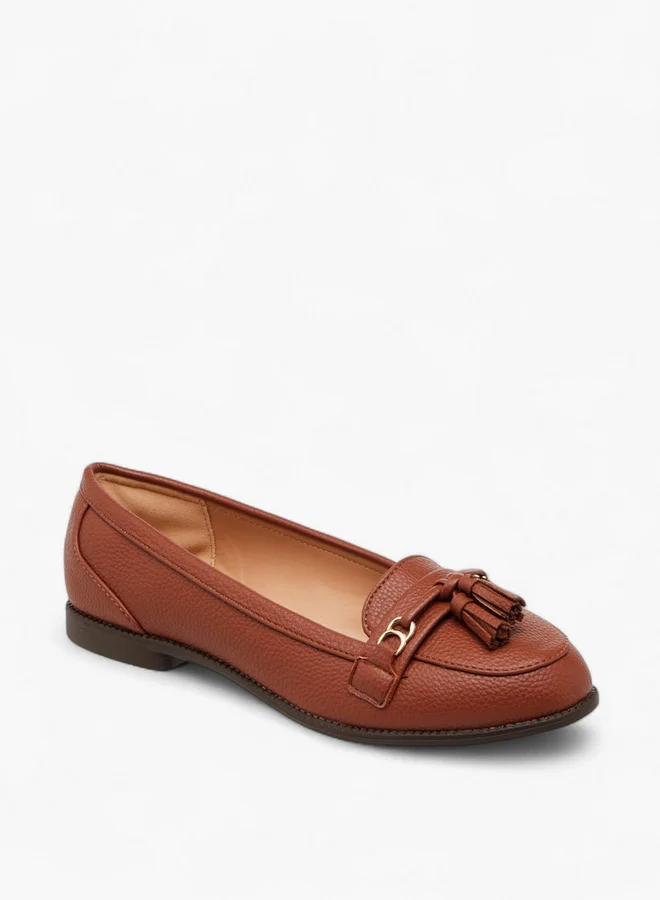 Paprika Tassel Accent Slip-On Ballerina Shoes