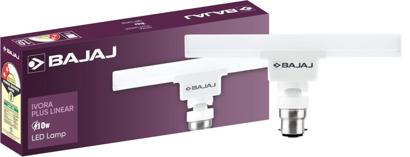 Bajaj Ivora Plus Linear 10W LED Lamp | B22D | Cool Day Light | Energy Savings | 120 Degree Beam Angle | 1 Year - Warranty (Pack of 1, White) - Image 1
