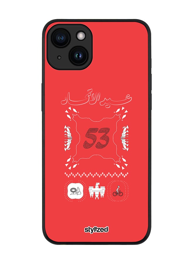 Stylizedd Cover for iPhone 15 Plus Case, Rugged Black Slim fit Soft Flexible Anti Drop TPU Gel Thin Protective Phone Cases- Red - Image 1