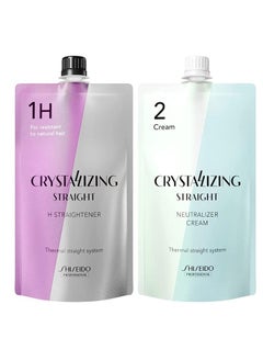 Shiseido Crystallizing Straight Straightner H1 And Neutralizing Emulsion 2 For Resistant To Natural Hair Set 