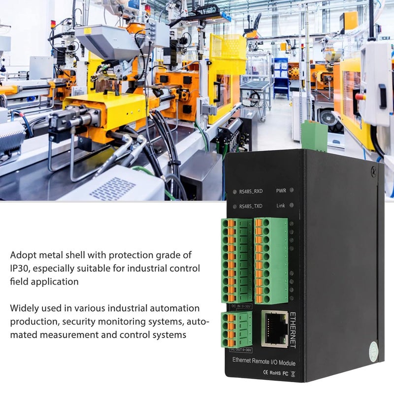 كلاراكو وحدة الإدخال والإخراج عن بُعد إيثرنت M410T، محول وسائط إيثرنت، وحدة بيانات اكتساب الإرسال 16 DIN، لـ Modbus AC100‑240V - Image 2