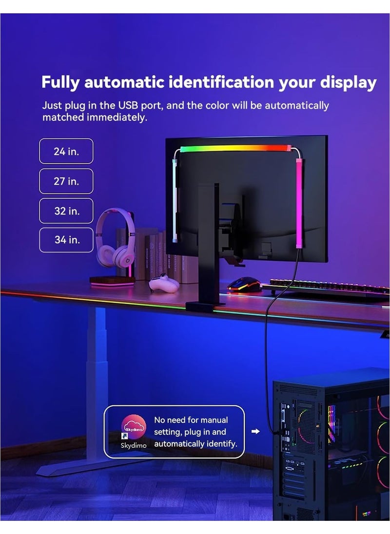 Skydimo - Monitor Led Backlights, Led Strip Lights That Sync with Screen Color or Music, Rgbic Computer Light Bar Behind Monitor, Leds for Desk Gaming, Supports Pc or Mac 24 In - Image 1