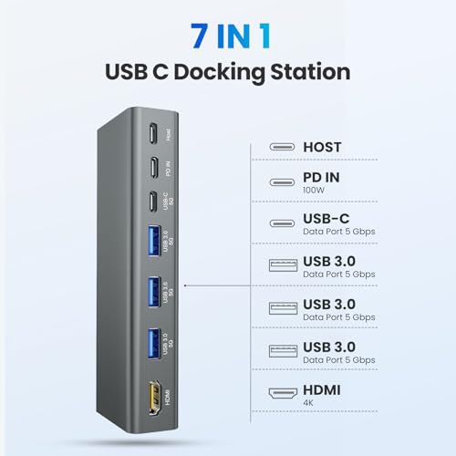 tounee Laptop Stand with Detachable USB-C Hub, 100W PD Charging, 4K@60Hz HDMI, 3 USB Ports, Ergonomic Laptop Holder Docking Station for 10-17" Laptops, MacBook & More - Gray - Image 3