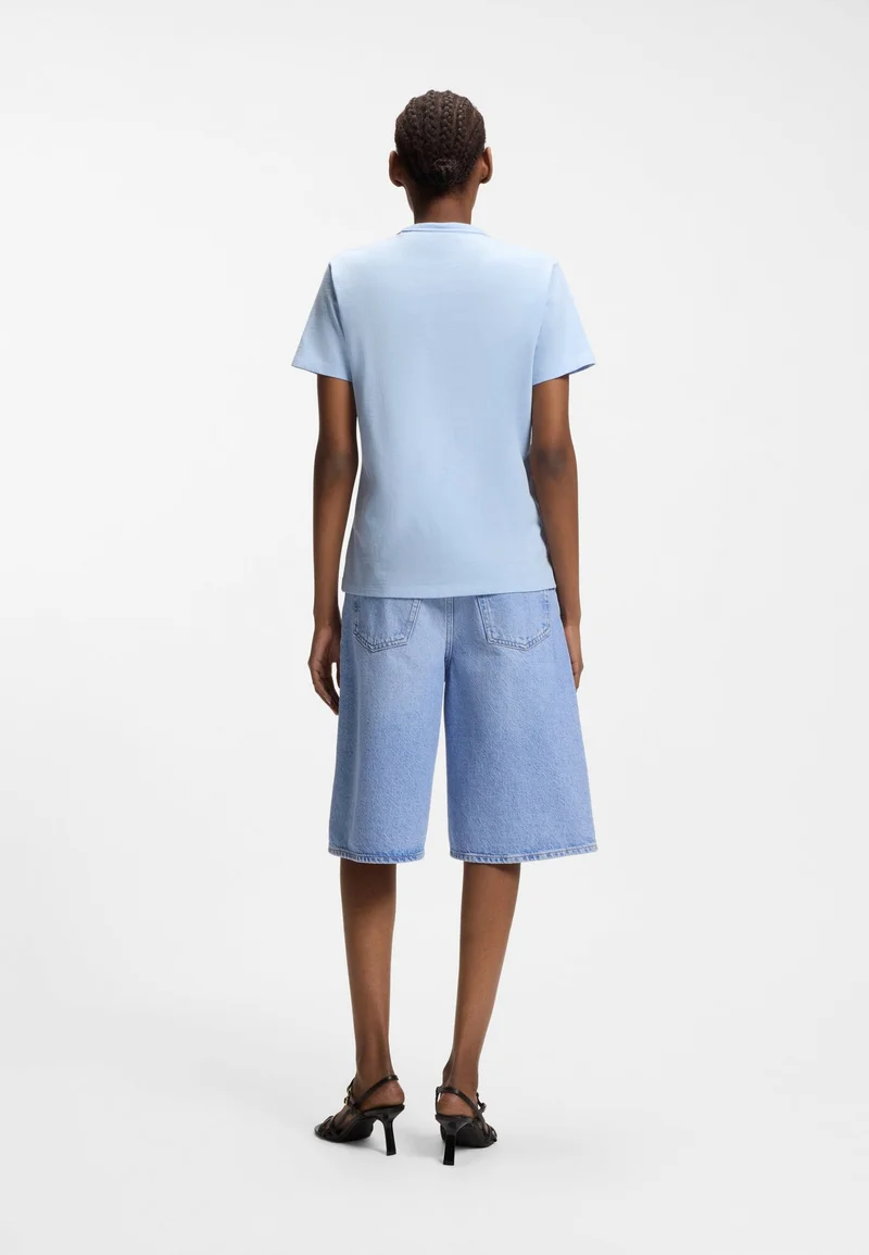 HUGO Cotton-jersey T-shirt with embroidered script logo