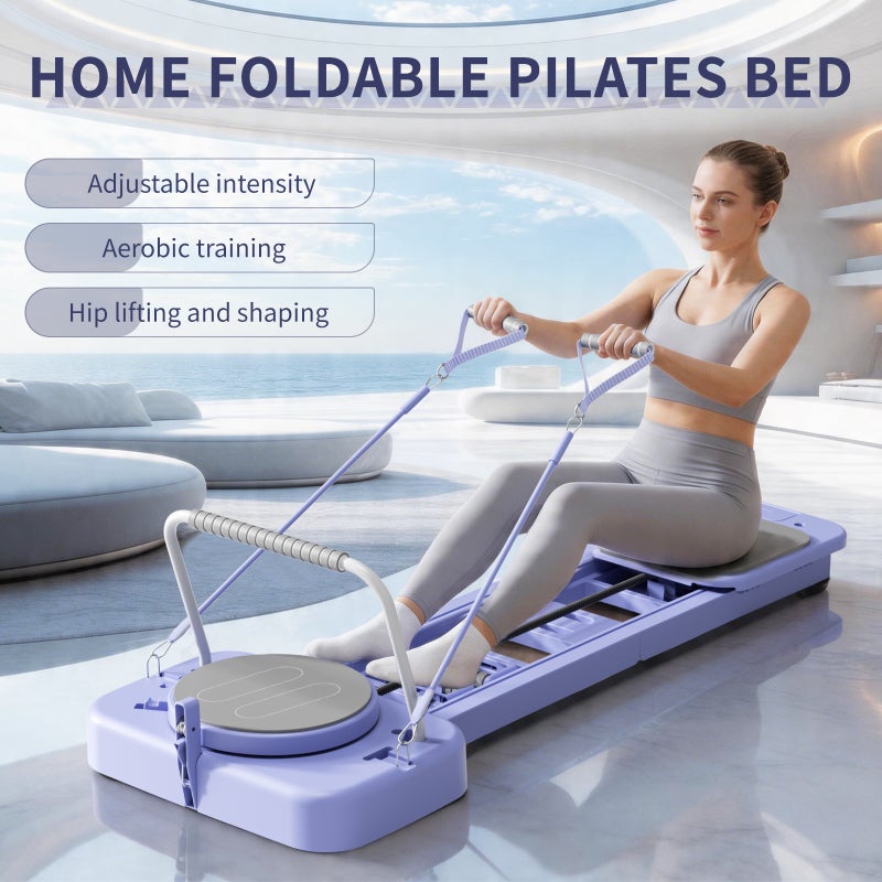 ETG 9-in-1 Foldable Pilates Reformer Board, Multifunctional Silent Core Trainer with Adjustable Resistance Bands, Full Accessories & Storage Box, Full Body Workout Home Fitness Machine for Beginners Professionals - Image 2