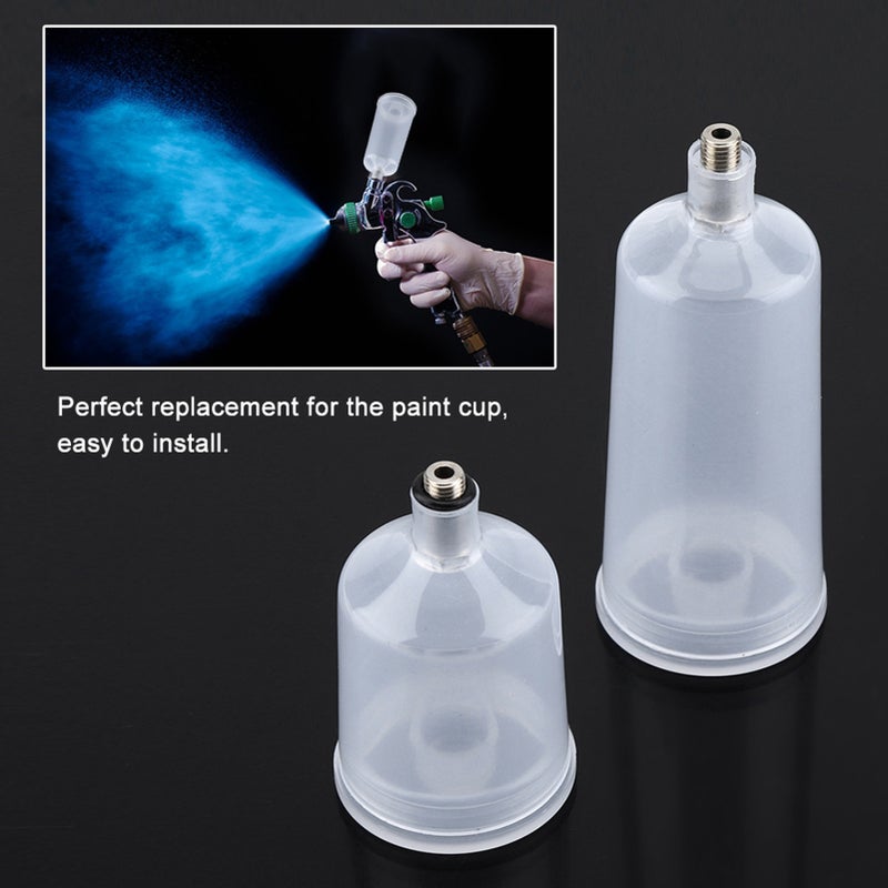 2PCS / Set Plastic Spray Paint Gun Airbrush Cup Pot Fastmover Threaded Connector Part - Image 4