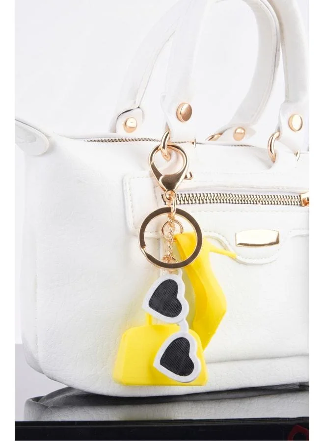 Yellow Mini Figure 3D-Printed Charm Bag Accessory Keychain.