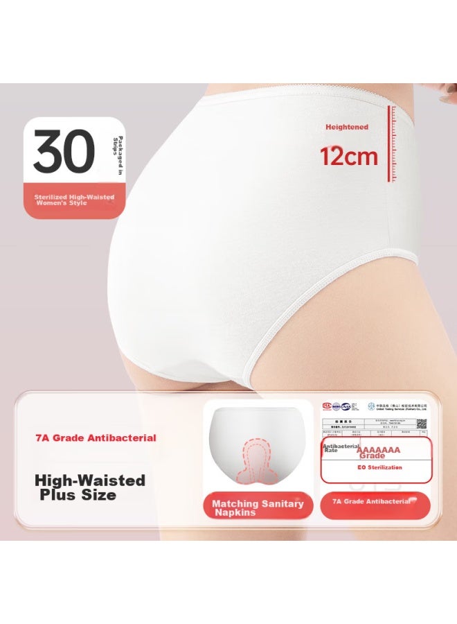 Badigao Maternity High-waist C-section Disposable Underwear For Women, Sterile Pure Cotton Postpartum Shorts, Daily Disposable, 30 Pieces, XL - Image 1