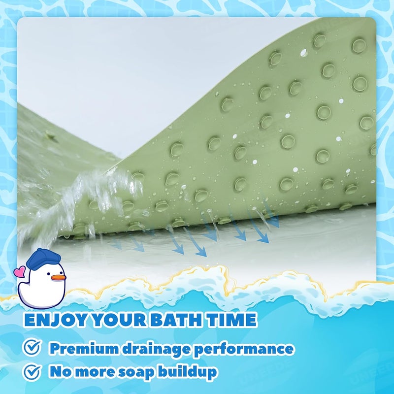 UNEEDE Dinosaur Kids Bathtub Mat - Extra Thick Rubber Shower Mat for Toddlers, 30"x18" Bath Mat with 100+ Suction Cups, Machine Washable Tub Pad for Babies & Children's Bath Time Comfort - Image 5