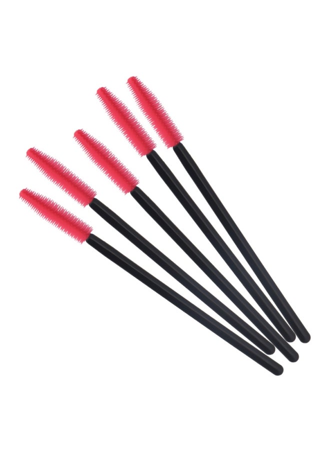 50-Piece Disposable Eyelash Brush Set Black/Red