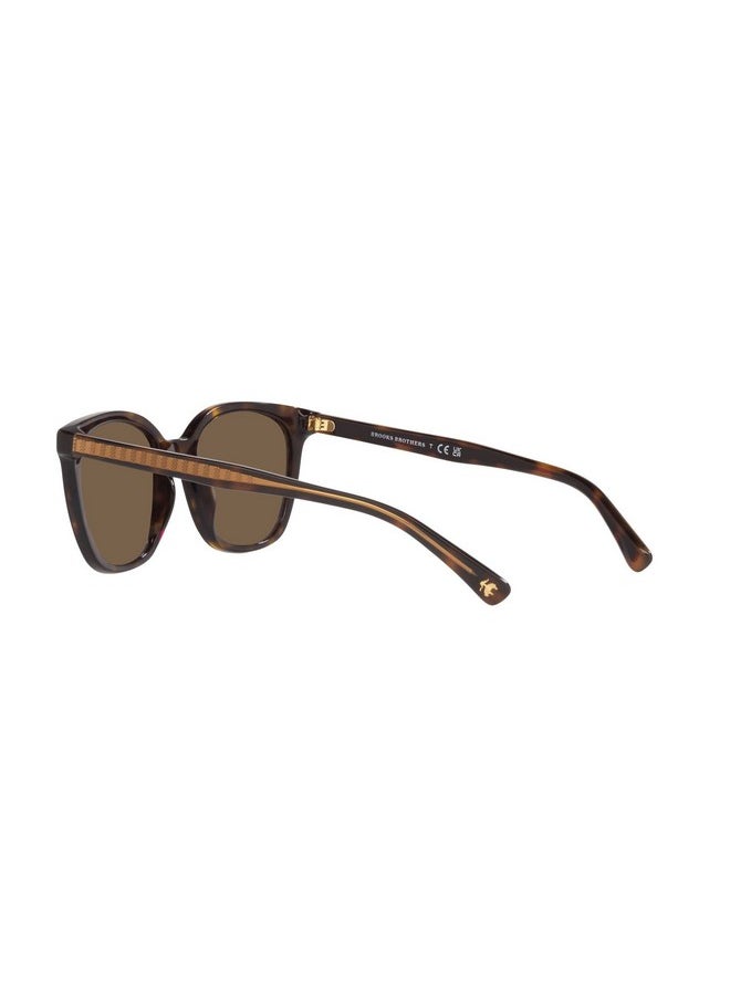 Brooks Brothers - Mens Bb5046 Square Sunglasses Warm Havana Brown 53 Mm - Image 1