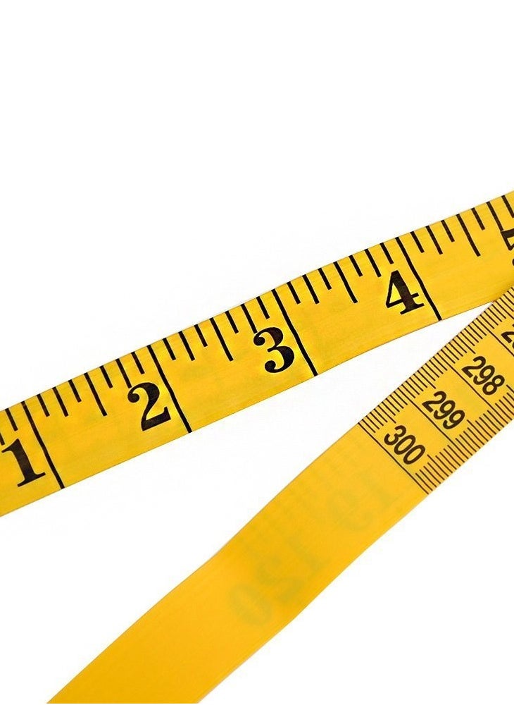 BEILINGDUN - Double Scale Tailor Tape Standard Measurements Tape,Measuring Tape for Body,Sewing Tailor Craft Ruler,Yellow/Black 3meter - Image 1