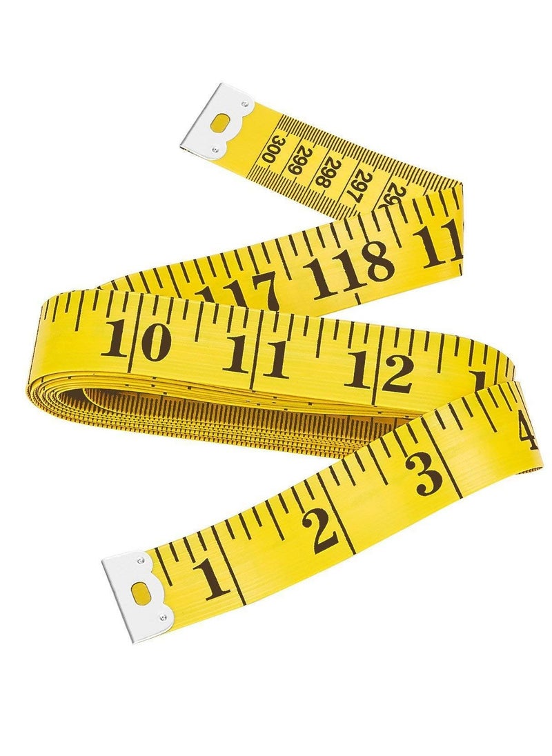BEILINGDUN - Double Scale Tailor Tape Standard Measurements Tape,Measuring Tape for Body,Sewing Tailor Craft Ruler,Yellow/Black 3meter - Image 1