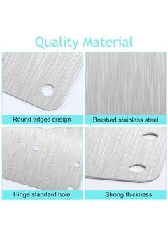 Generic 12 pcs Hinge Repair Brackets, Cabinet Hinge Repair Plate, Hinge Repair Brackets for Cabinet Furniture Drawer Window Stainless Steel Plate Repair  - Image 3