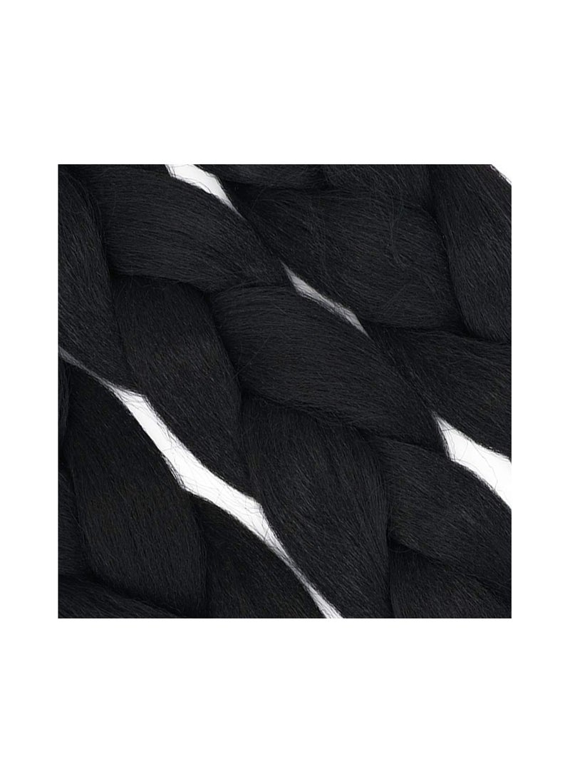 Estelle African braids Hair Extension,Crochet Braiding Hair Extensions Synthetic Braiding Hair High Temperature Synthetic Fiber Yaki Jumbo Braiding Hair (3 pcs, black)  - Image 3