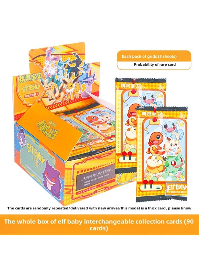 null - Mika First Play Elf Baby Collection Change Hidden Card Pikachu Character Card Reach Duck Fire Dragon Flash Card-Color:Elf Baby Set To Change Cards 1 Box 30 Packs - Image 1