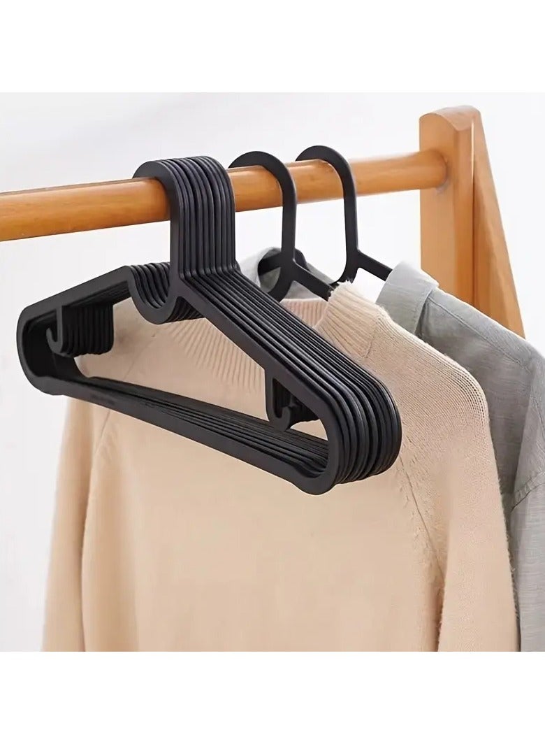 IEKA 10pcs Seamless Dry-Wet Dual-Use Clothes Rack, Solid Color Simple Wind Plastic Hangers, Home Storage Solution for Coats, Suits, and Dresses, Cupboard Organization | Modern Look | Durable Construction, Hangers for Clothes - Image 3