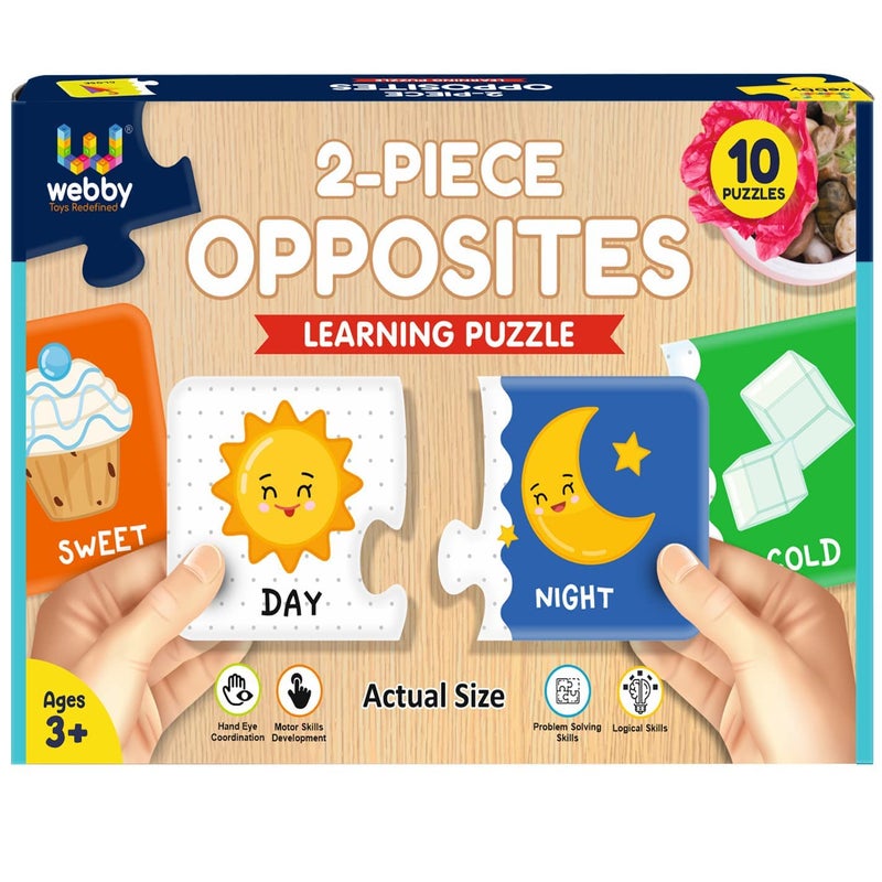 Webby Opposites 2 Pieces Learning Pack Jigsaw Puzzle, Montessori Early Educational Pre School Puzzle Toys for 2+ Years Kid - Image 1