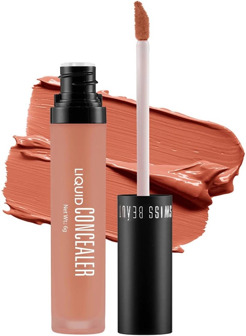 Swiss Beauty Liquid Light Weight Concealer With Full Coverage |Easily Blendable Concealer For Face Makeup With Matte Finish | Shade- Orange, 6g - Image 1