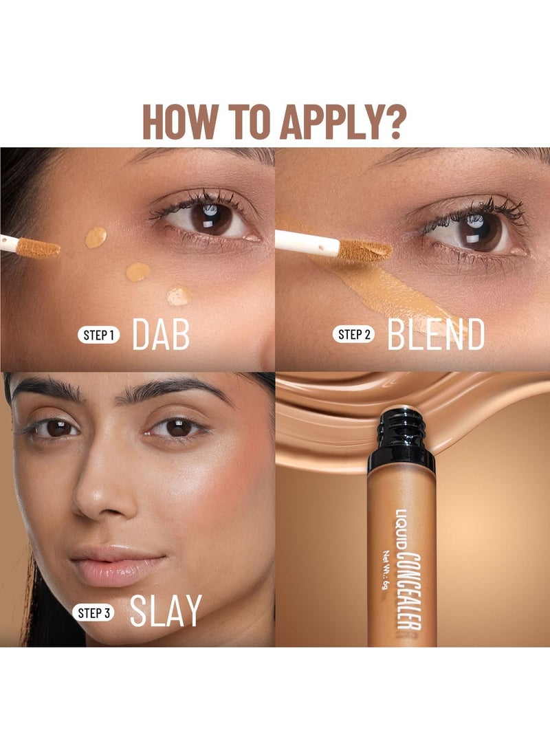 Swiss Beauty Liquid Light Weight Concealer With Full Coverage |Easily Blendable Concealer For Face Makeup With Matte Finish | Shade- Orange, 6g - Image 5