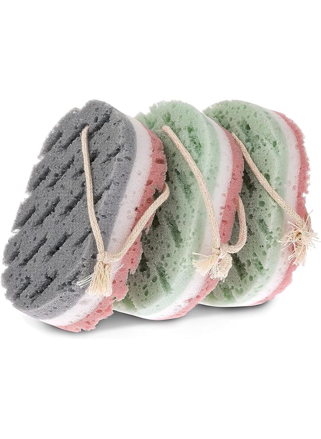 Zaboon 3 Pcs Bath Sponge For Women Sponge Loofah Body Scrubber Deep Exfoliation Shower Sponge For Body Large Group 1 - Image 1