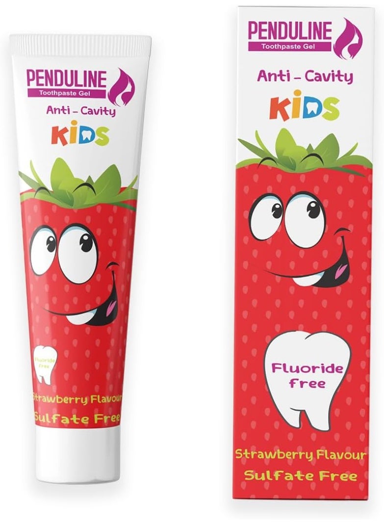 Penduline kids toothpaste gel 75 ml | Safe from 2 years old | Strawberry | Free fluoride | Free sulfites