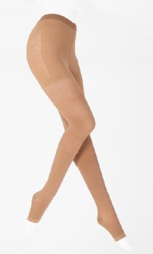 BriteLeafs Sheer Compression Pantyhose 20-30 mmHg, Firm Support, Open Toe (Medium, Beige) - Image 2